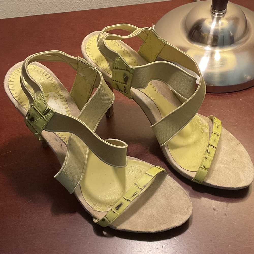 Women’s Strappy Heel Sandals in Lime Green